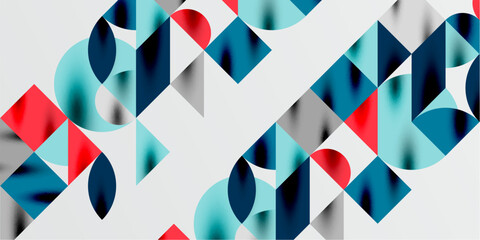 Fototapeta premium Triangles, round triangles and circles techno art. Vector Illustration For Wallpaper, Banner, Background, Card, Book Illustration, landing page