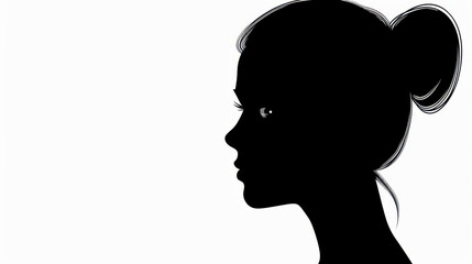 Obraz premium Elegant silhouette of a womans profile, embodying beauty and fashion.