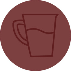 water jug Vector Line Maroon Circle Maroon