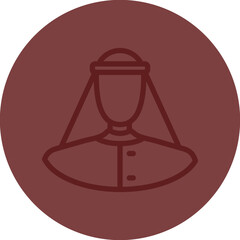 traditional arabic dress man Vector Line Maroon Circle Maroon