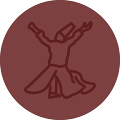 sufi whirling dervish Vector Line Maroon Circle Maroon