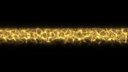 Abstract Golden Flowing Particles Line