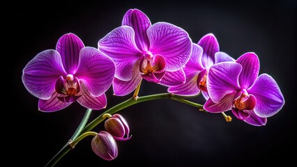 Naklejka premium purple orchid on black
