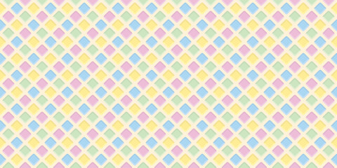 Abstract wafer 3D seamless pattern pastel colors graphic illustration. Ice cream cone texture colorful background.