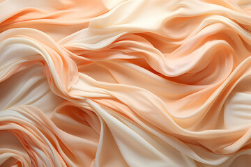 Fototapeta premium Peach and Cream Silk Fabric Texture
