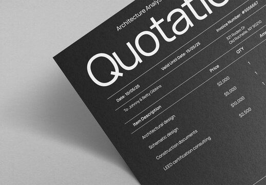 Stationery Flatlay Invoice Mockup With Generative AI