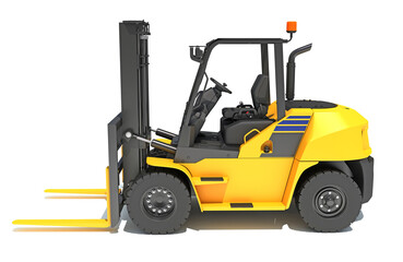 Tracked Skid Loader heavy construction machinery 3D rendering on white background