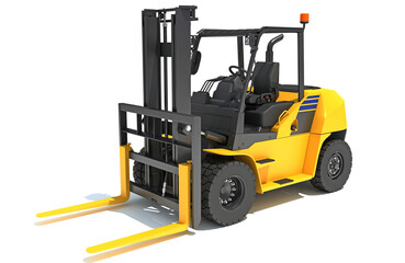 Tracked Skid Loader heavy construction machinery 3D rendering on white background