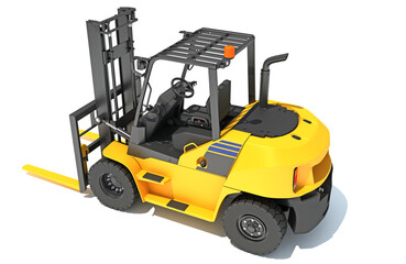 Tracked Skid Loader heavy construction machinery 3D rendering on white background
