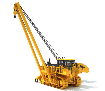 Pipelayer 3D rendering on white background