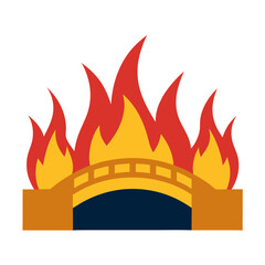 bridge engulfed in flames, emergency, safety, hazard