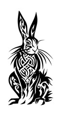 Hare Rabbit tribal tattoo
