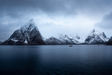 Romantic winter in Lofoten Island, Norway