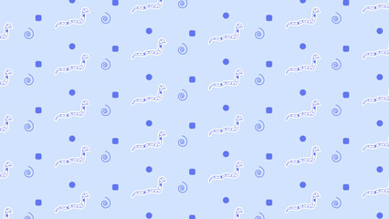 Pattern of the children's character snake is blue for books, coloring, games, clothes, advertising