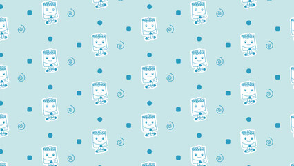 Pattern of the children's sport character is blue for books, coloring, games, clothes, advertising