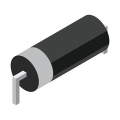 Diode electronic component. Diode icon. Isometric diode. Isometric electronic component. Vector illustration