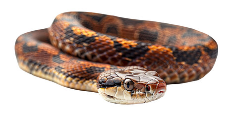 Obraz premium Curled snake coiled in a resting position tranquility transparent background