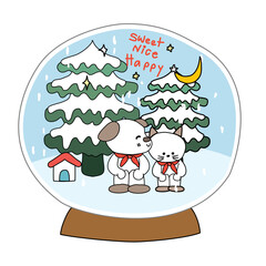 santa claus and reindeer, Dog,  cat and Santa Claus, Christmas and cute cat, dog, element Christmas animal