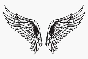Obraz premium Elegant angel wings illustration