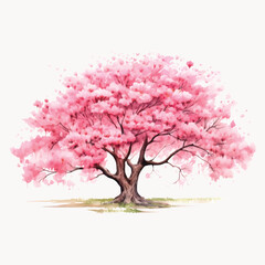Obraz premium Vibrant watercolor cherry blossom tree
