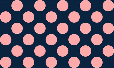 Dark blue and pink polka dots circle background for backdrop and wallpaper template. repeat seamless style design for fabric printing