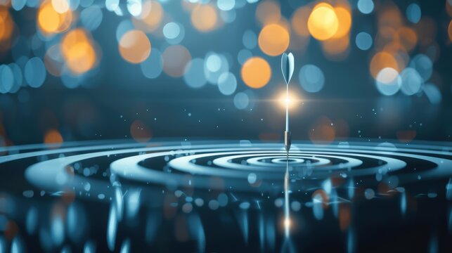 Precision arrow aimed at a virtual dartboard, emphasizing strategic business objectives
