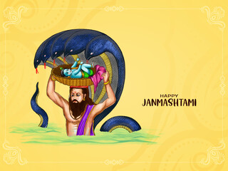 Religious Happy janmashtami festival beautiful background
