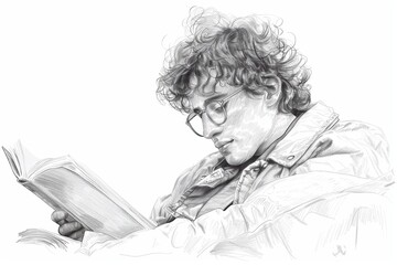 Focused Reading in Pen and Ink