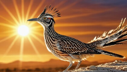 Roadrunner in Sunset.