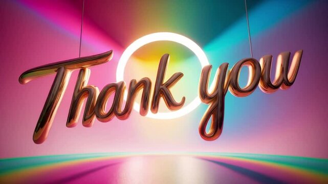 text Thank You Colorful Background