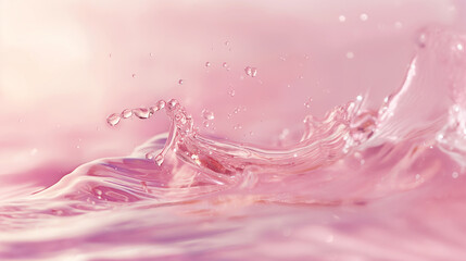 Close-up of rippling pink water with bubbles and reflections.