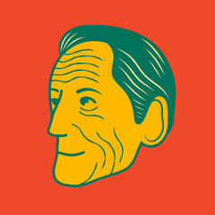 Old man face avatar illustration graphic design 35