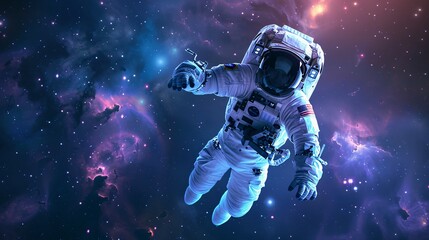 An astronaut conducting a spacewalk with Earth in the background