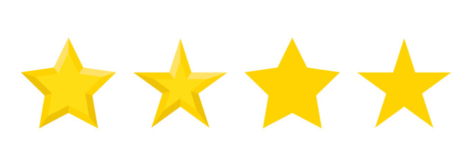 Stars collection. Star vector icons. Golden Stars isolated on white background. Vector illustration