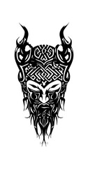 Fototapeta premium Okame Mask tribal tattoo