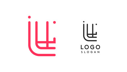 Stylized letter L, tech-inspired typography logo, unique extraterrestrial civilization symbol ancient inscriptions for creative branding, tech logo. Nordic runes monogram, abstract linear logotype