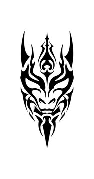 Okame Mask tribal tattoo
