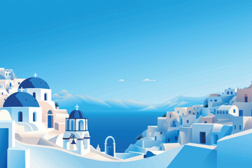 Fototapeta premium Scenic Greek island architecture landscape