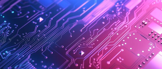 Fototapeta premium Blue purple gradient graphic design for electronic circuit