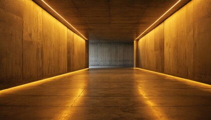 Illuminated Concrete Tunnel.