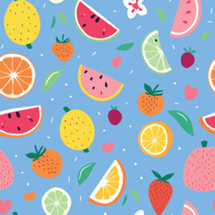 Colorful fruit pattern background
