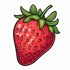 Obraz premium Cartoon Illustration of a Strawberry.
