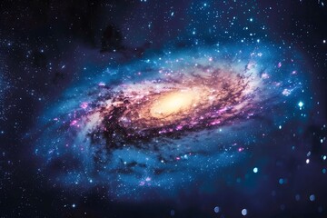 Obraz premium Starry galaxy background in space with nebula and bright stars.