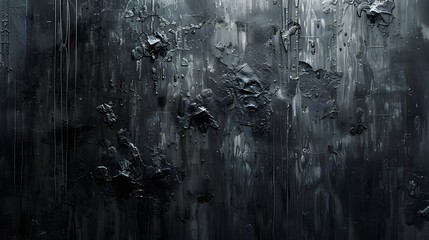 A textured abstract background featuring dark tones with dripping and rough surfaces, ideal for various creative projects. 