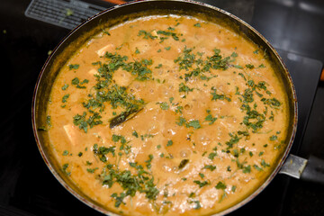 Aromatic Indian curry with paneer