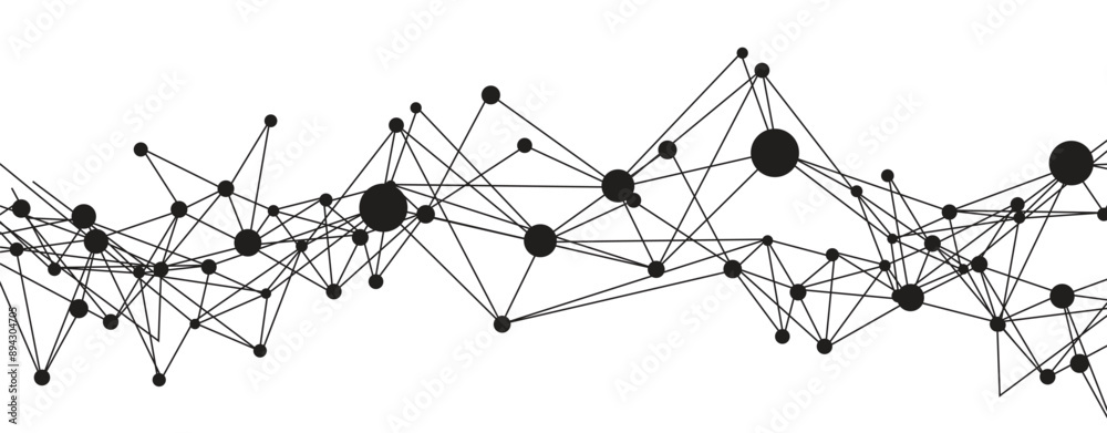 Aufkleber abstract plexus technology futuristic network background. global social communication horizontal ban