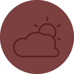 cloud Vector Line Maroon Circle Maroon
