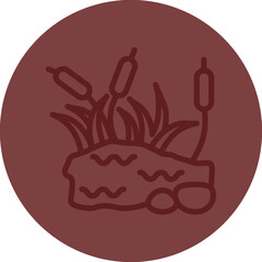 pond Vector Line Maroon Circle Maroon