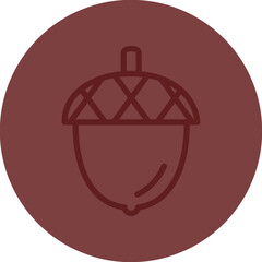 acorn Vector Line Maroon Circle Maroon