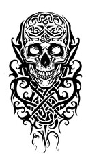Skull tribal tattoo